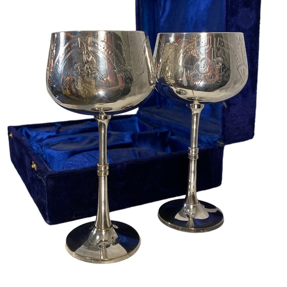 EPNS (Electro Plated Silver Nickel) Chalices In Box - Picture 2 of 5